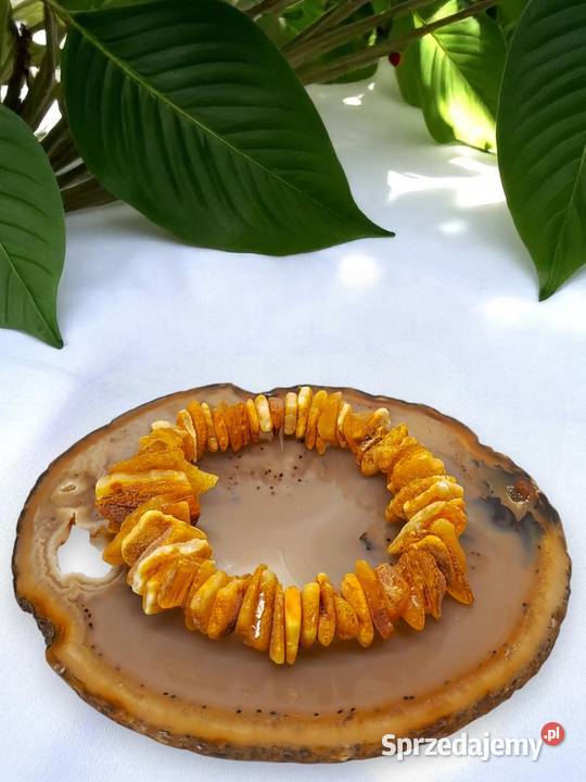 Bransoletka BURSZTYN bałtycki sieczka surowa Warszawa