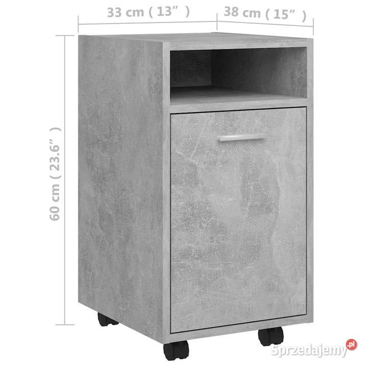 Szafka boczna z kółkami szarość betonu 33x38x60 Warszawa