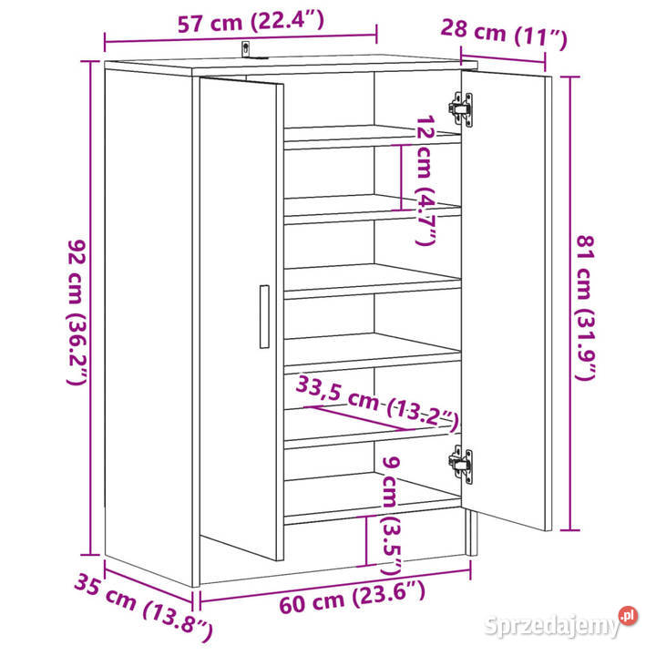Szafka na buty stare drewno 60x35x92 WM856698 Warszawa sprzedam