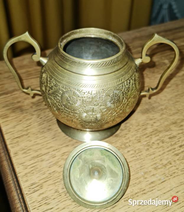 Vintage mosiężna cukiernica MET HLS INDIA PRL Dekoracje i ozdoby Katowice