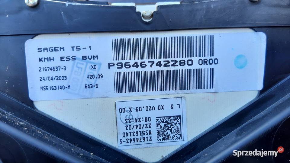 licznik zegary Peugeot 307 9646742280 Dębno