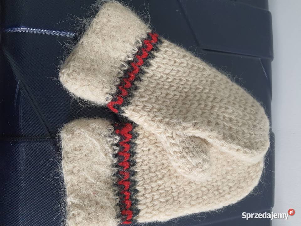 Ciepłe rękawiczki z wełny handmade beżowe mazowieckie Piaseczno