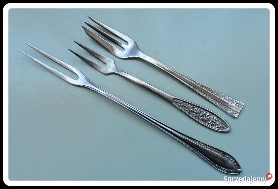 Trzy widelczyki do sera itp vintage raczej mazowieckie Płock
