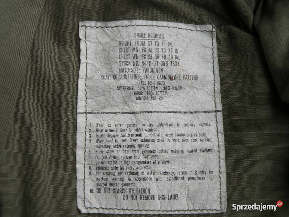 Kurtka m65 woodland small regular 82r Wrocław sprzedam