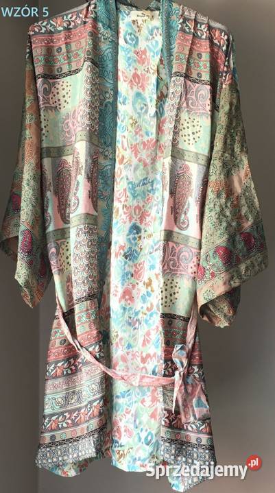 Kimono boho1 pasek jedwab naturalny 8 wzorów Inny materiał Białystok