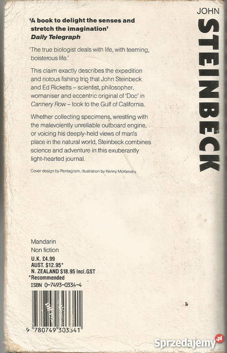 Log From The Sea OF Cortez John Steinbeck 1951 Kultura i Rozrywka Pacanów sprzedam