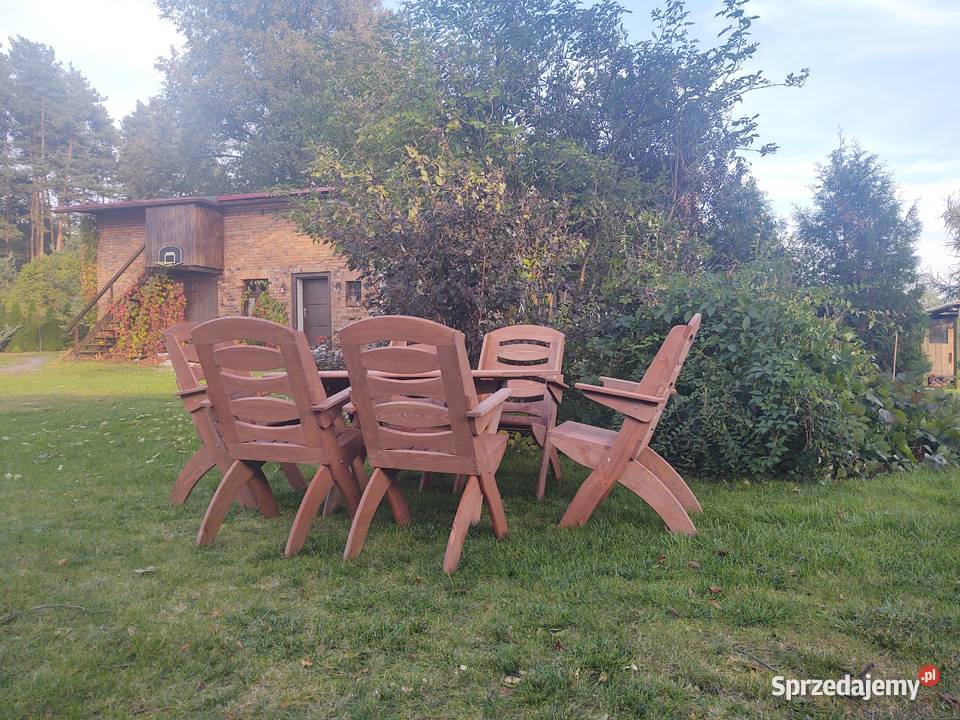 Meble ogrodowe drewniane składane meble tarasowe drewno Kalety