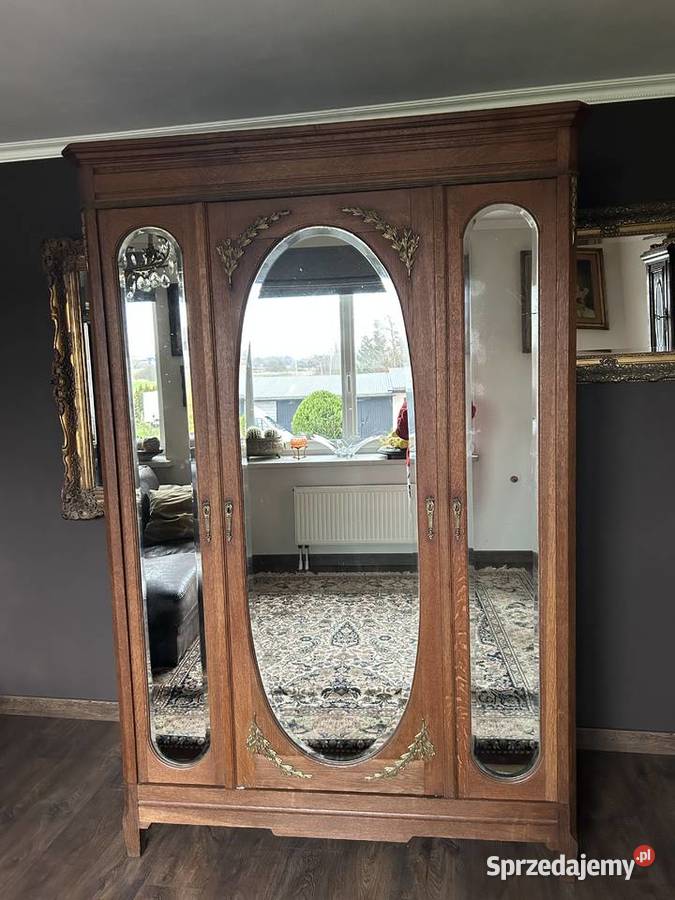 Stara francuska szafa lustra kryształowe