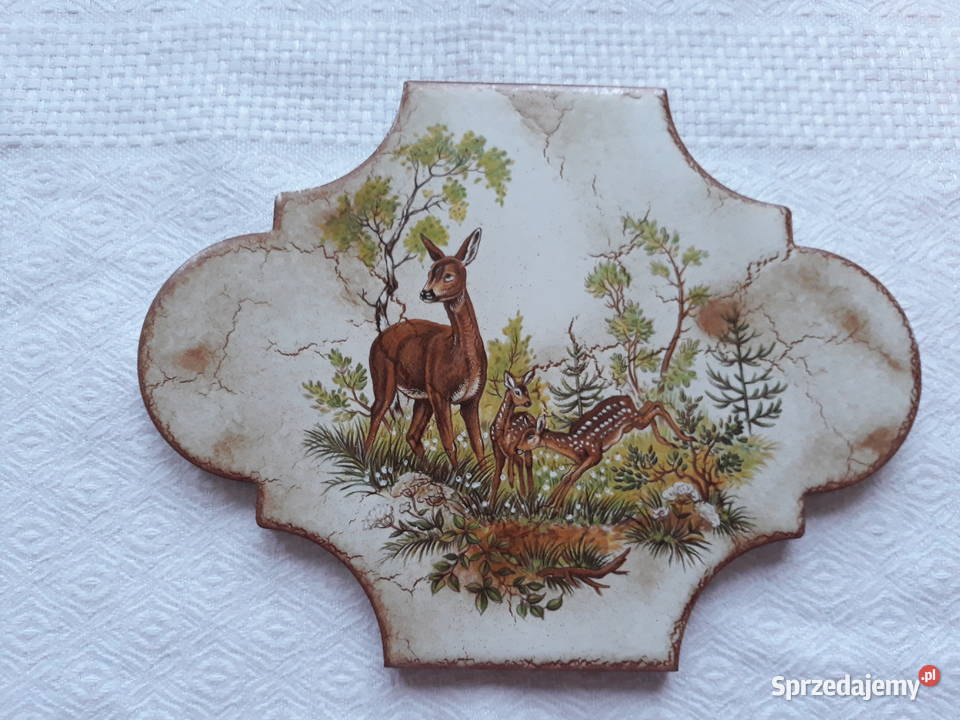 Plakietka kafel ceramiczna ozdoba sarenka sarny inny kolor Gdańsk