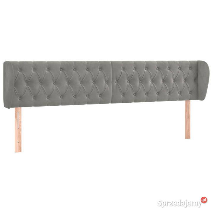 Zagłówek uszak jasnoszary 203x23x7888 aksamitny Warszawa