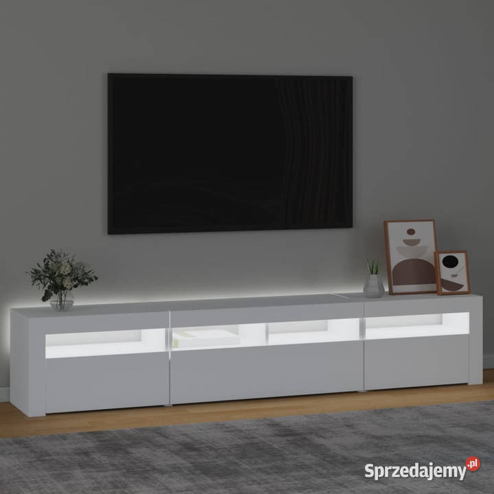 Szafka pod TV z oświetleniem LED biała 210x35x40 Warszawa sprzedam