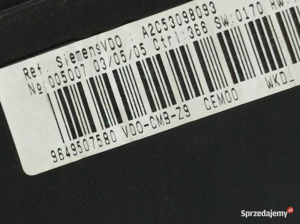 LICZNIK 9649507580 27 D Peugeot 607 I 19992010