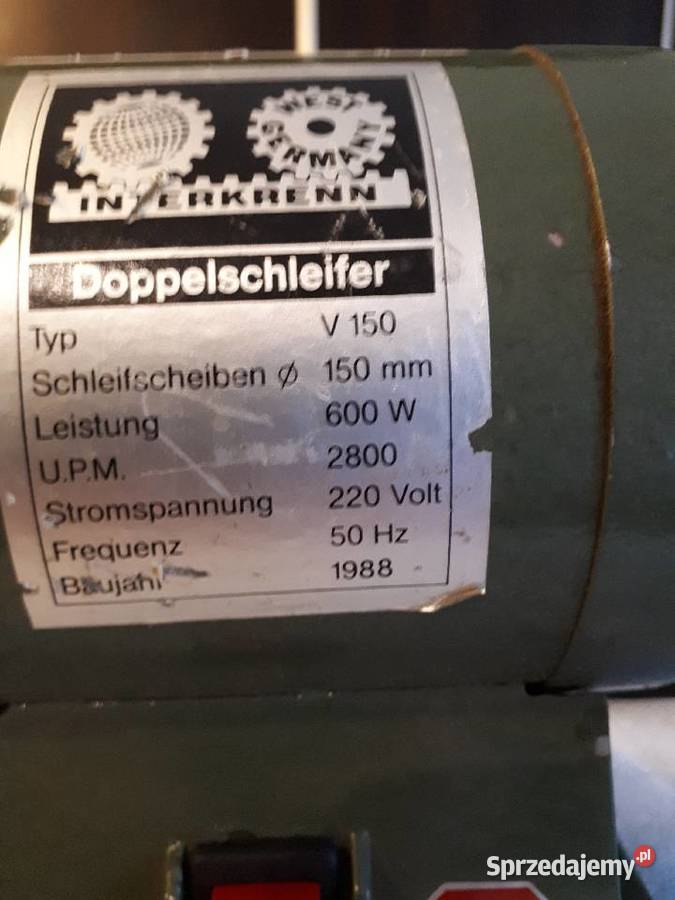Szlifierka stołowa 600 Wat 150 mm kamienie zachodniopomorskie Wałcz sprzedam