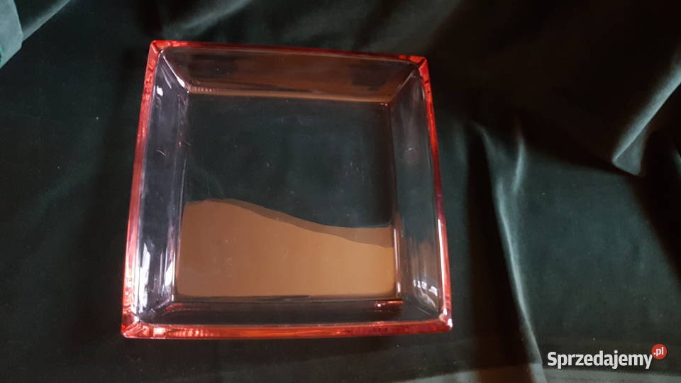 Duża kwadratowa kryształowa misa przezroczysty Ceramika i szkło