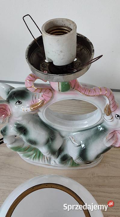 lampka ceramiczna słonie małopolskie Bukowno