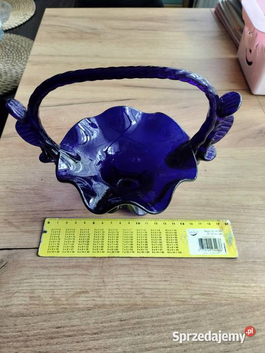 Koszyczek granatowy prl Porcelana i szkło Choszczno