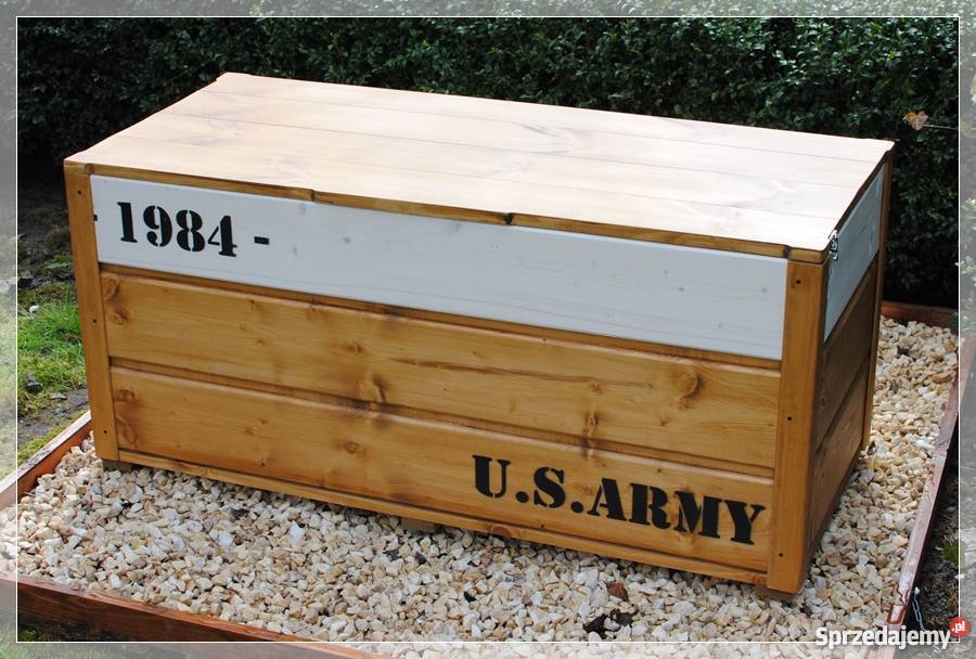Drewniany kufer ogrodowy skrzynia US ARMY 1 inny kolor Szczecin