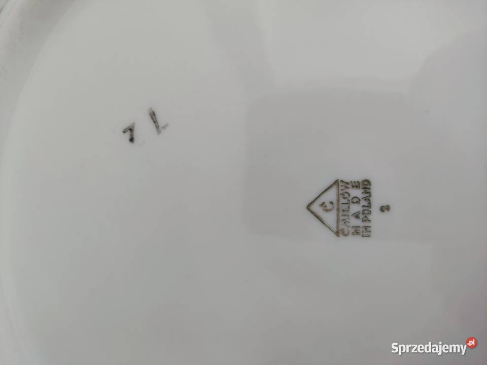 Talerz półmisek porcelanowy Ćmielów fi 33 biały opolskie sprzedam