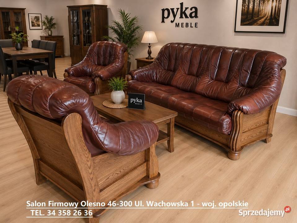 Komplet FRYDERYK 311 Skóra Naturalna Dąb