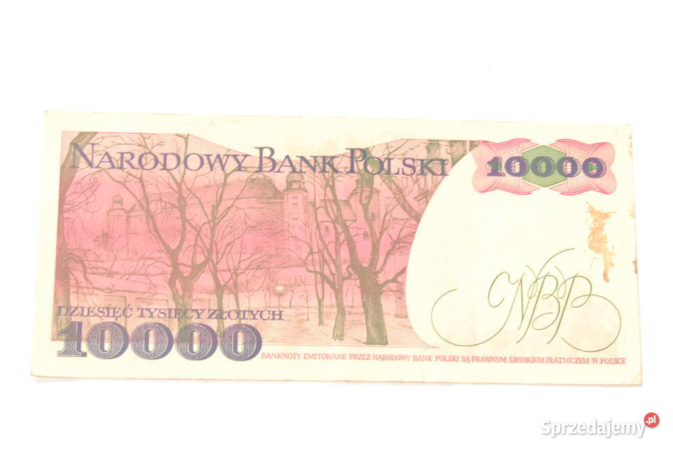 Stary banknot 10000 złotych Wyspiański 1988 Cieszyn