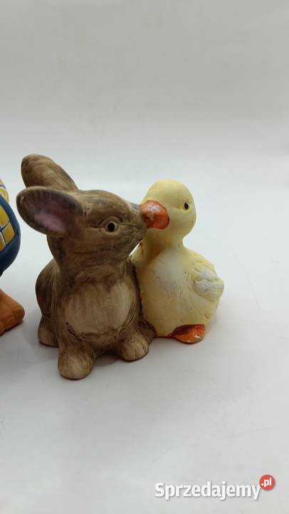 Figurki ceramiczne ptaki kogut kurczak i królik Zamość sprzedam