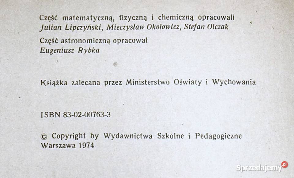 Tablice matematyczne fiz chem astronomiczne Chełm