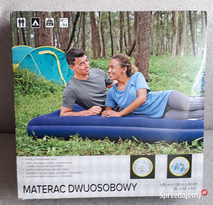 Nowy duży dmuchany materac dwuosobowy 192 x 135 Łódź