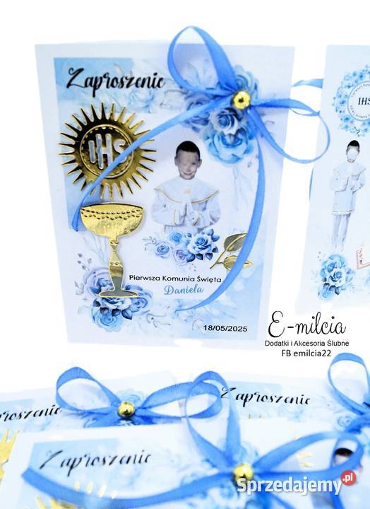 Zaproszenia 3D I Komunia Św spersonalizowane i z lubuskie Zielona Góra