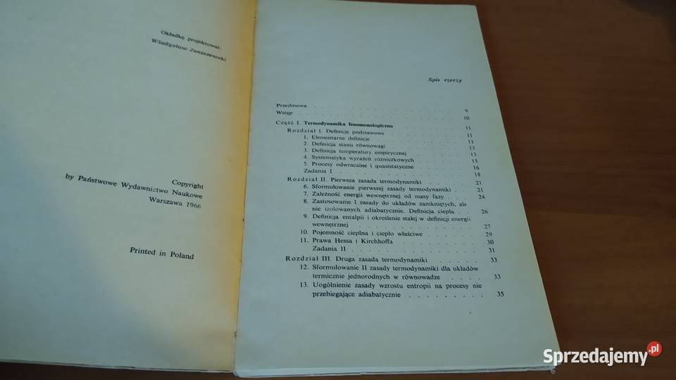 Wykłady z termodynamiki fenomenologicznej i twarda pomorskie Gdańsk sprzedam