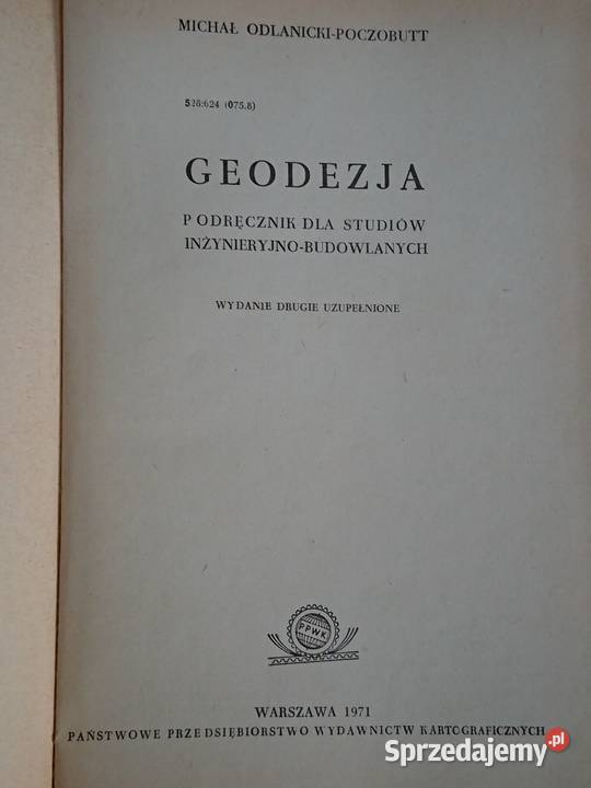 Geodezja podręcznik Odlanicki Poczobut 1971 Warszawa