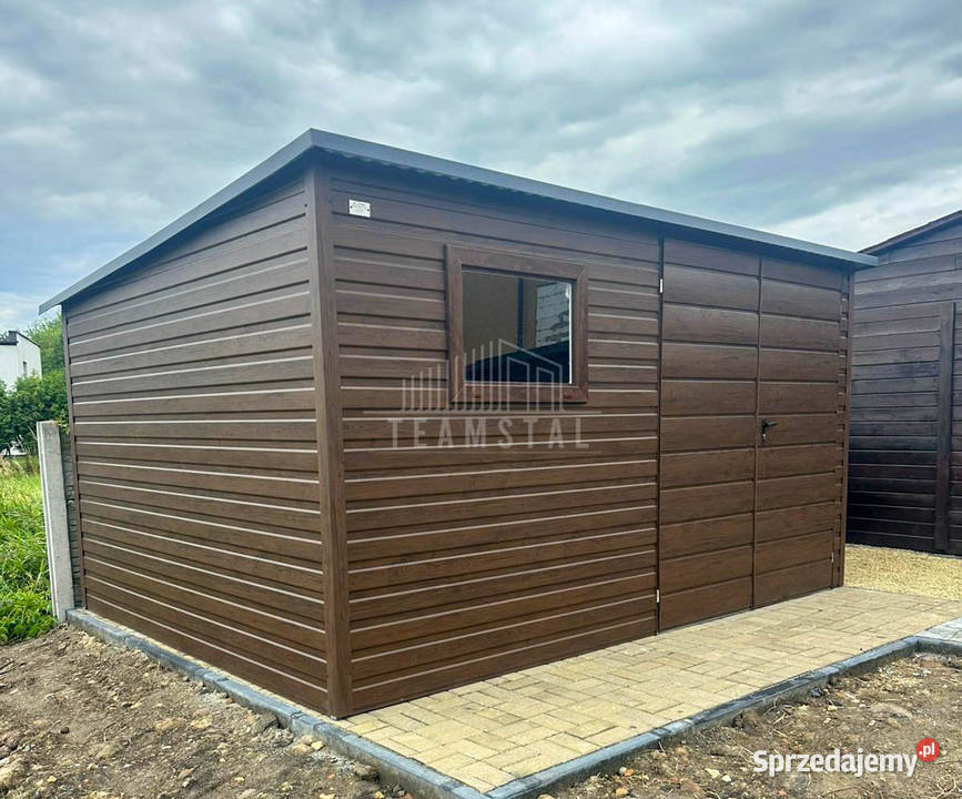 Schowek domek 4x2 brama ciemny orzech dach Bartoszyce