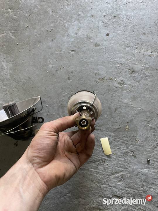 Szklana turystyczna lampa gazowa PRL stare Śrem