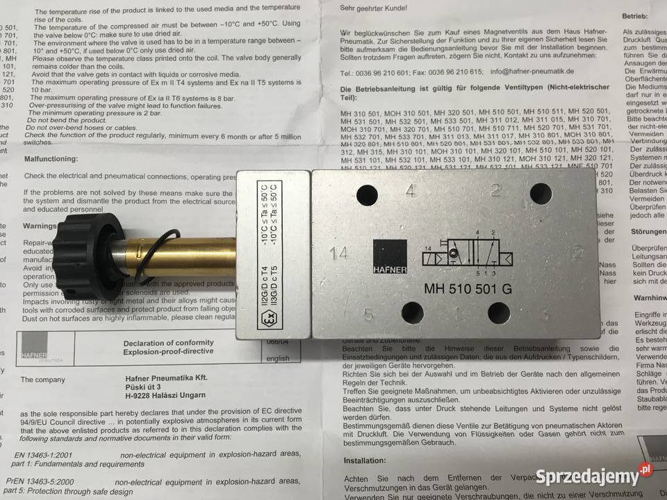 Elektrozawór HAFNER MH 510 501 G EEX ATEX Brzoza