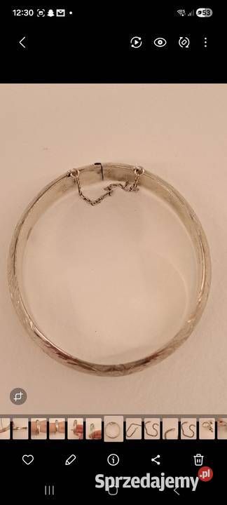 Bransoletka srebrna sztywna grawerowana Bransoletki Radom sprzedam
