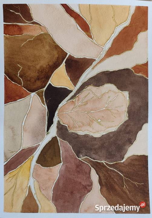 Akwarela Akwarelka Obraz pt Ostatni Taniec Liści Katowice