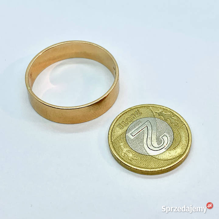 Złota OBRĄCZKA 14K 585 SZEROKA piękna GUSTOWNA Warszawa