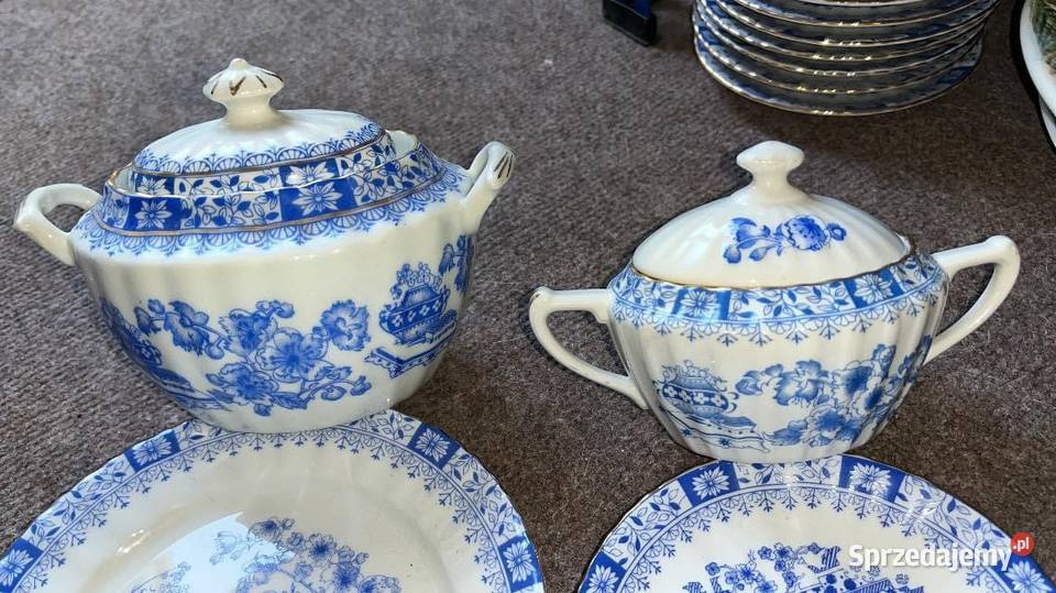 Cukiernica China Blau Syg Seltmann Weiden Porcelana i szkło