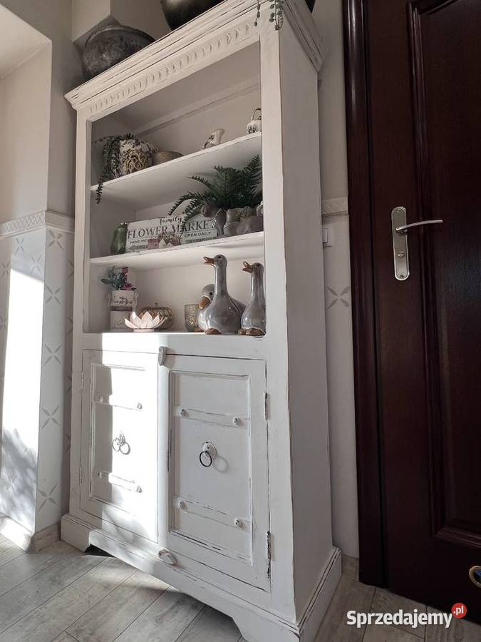 Regał biały drewniany prowansalski Żary