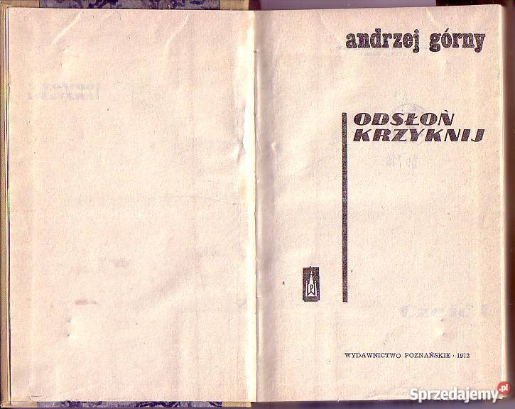 7067 ODSŁOŃ KRZYKNIJ ANDRZEJ GÓRNY małopolskie Czyrna sprzedam
