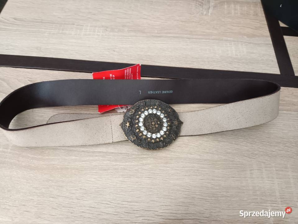 Angielski skórzany pasek z piękną klamrą