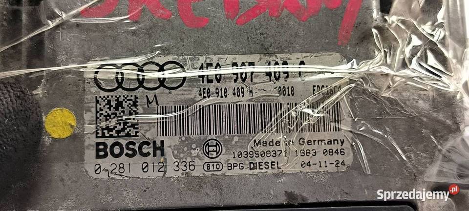 KOMPUTER AUDI A8 D3 4E0907409C osobowe Lipno