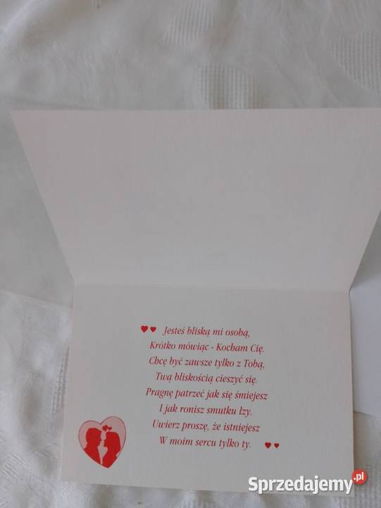 Kartka walentynkowa na WALENTYNKI składana z Oborniki