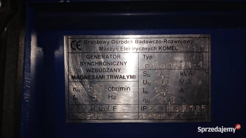 Sprzedam oryginalną prądnicę na magnesach o mocy Kalisz