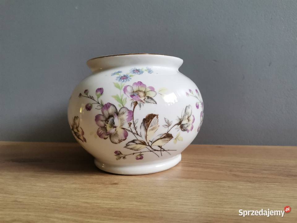 Stary wazon w kwiaty Łączka porcelana Bogucice Siemianowice Śląskie
