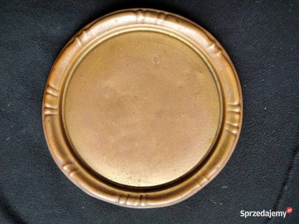 Stara miedziana taca patera talerz ozdobny