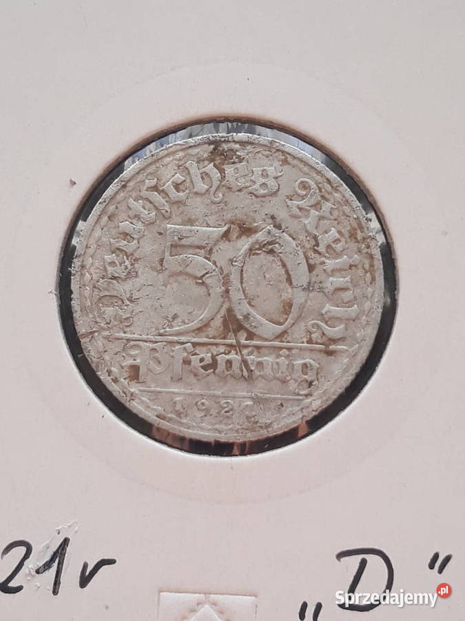 50 Fenigów Niemcy 1921 r men D Konin