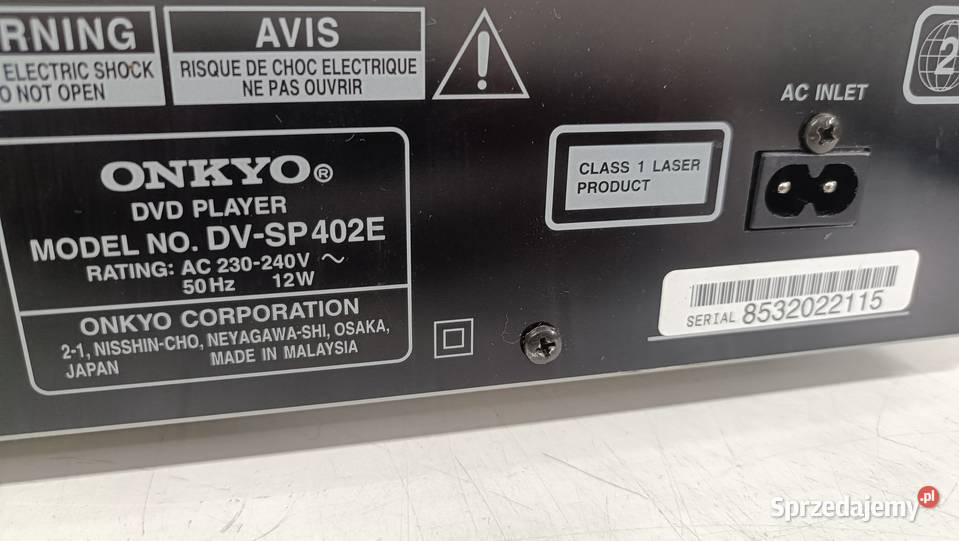 ONKYO DVSP402E Odtwarzacz płyt Poznań sprzedam