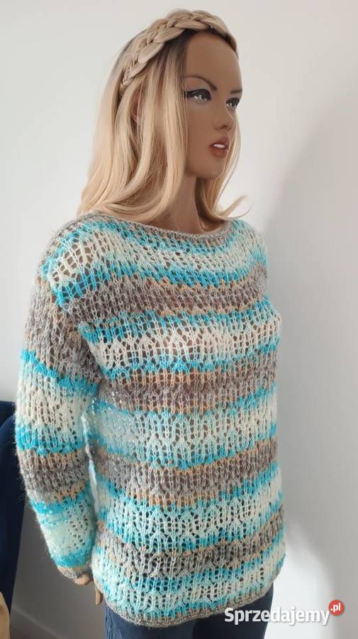 Sweterek ręcznie robiony na drutach Moda i Styl wielkopolskie Ostrów Wielkopolski