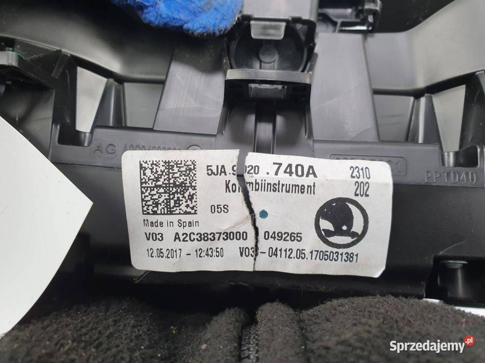 LICZNIK ZEGAR SKODA RAPID 5JA920740A Lipno sprzedam