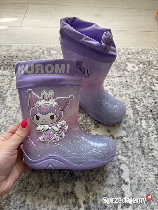 NOWE kalosze dziecięce KUROMI r25 brokatowe 16cm Szczecin